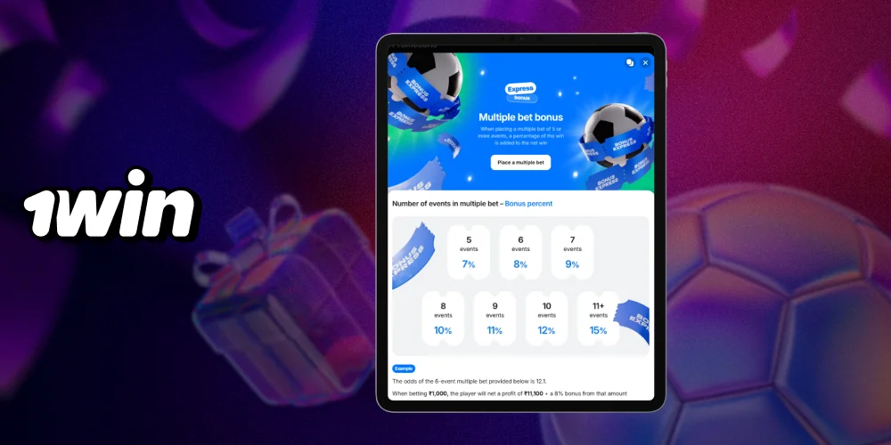 Make a express bet and get an extra bonus from 1win